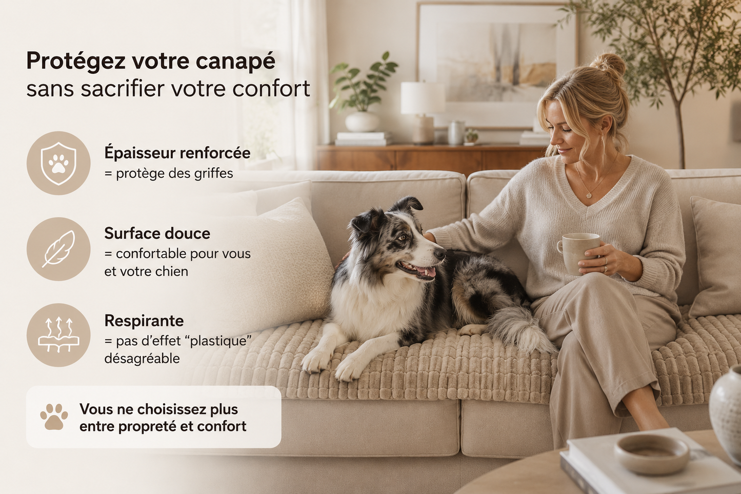 Housse de Canapé Épaisse Antidérapante & Lavable